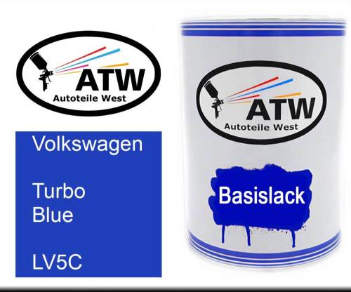 Volkswagen, Turbo Blue, LV5C: 500ml Lackdose, von ATW Autoteile West.